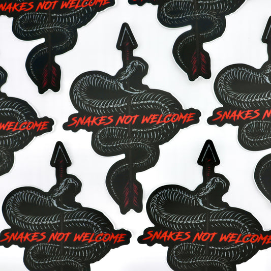 Snakes Not Welcome Sticker