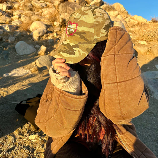 Baddie - Women's Dad Hat - Tan Camo