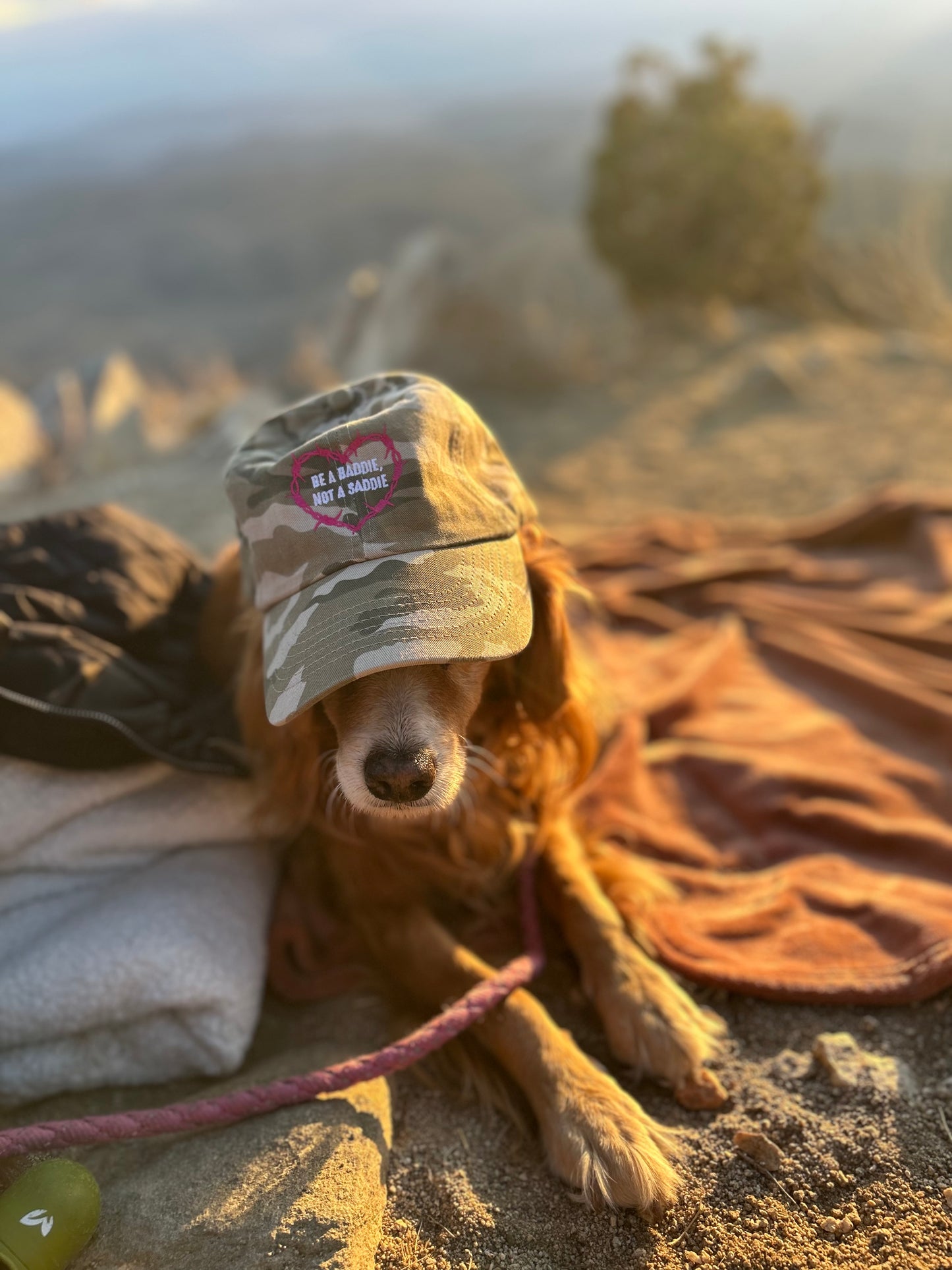 Baddie - Women's Dad Hat - Tan Camo