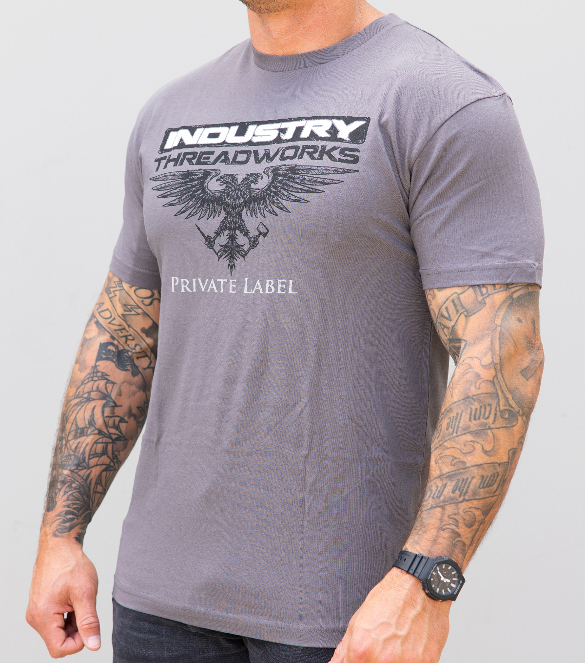 Industry Threadworks Double Eagle Logo - Gray