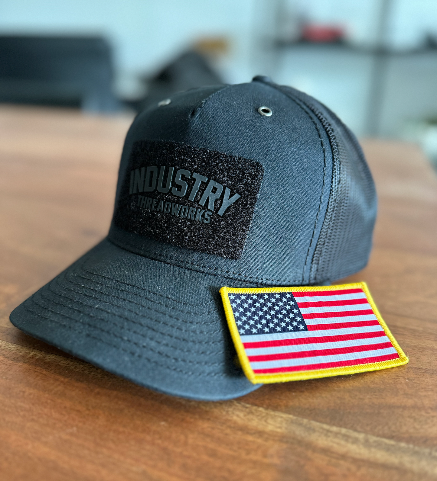 Trucker hat with 3D silicone front patch.
