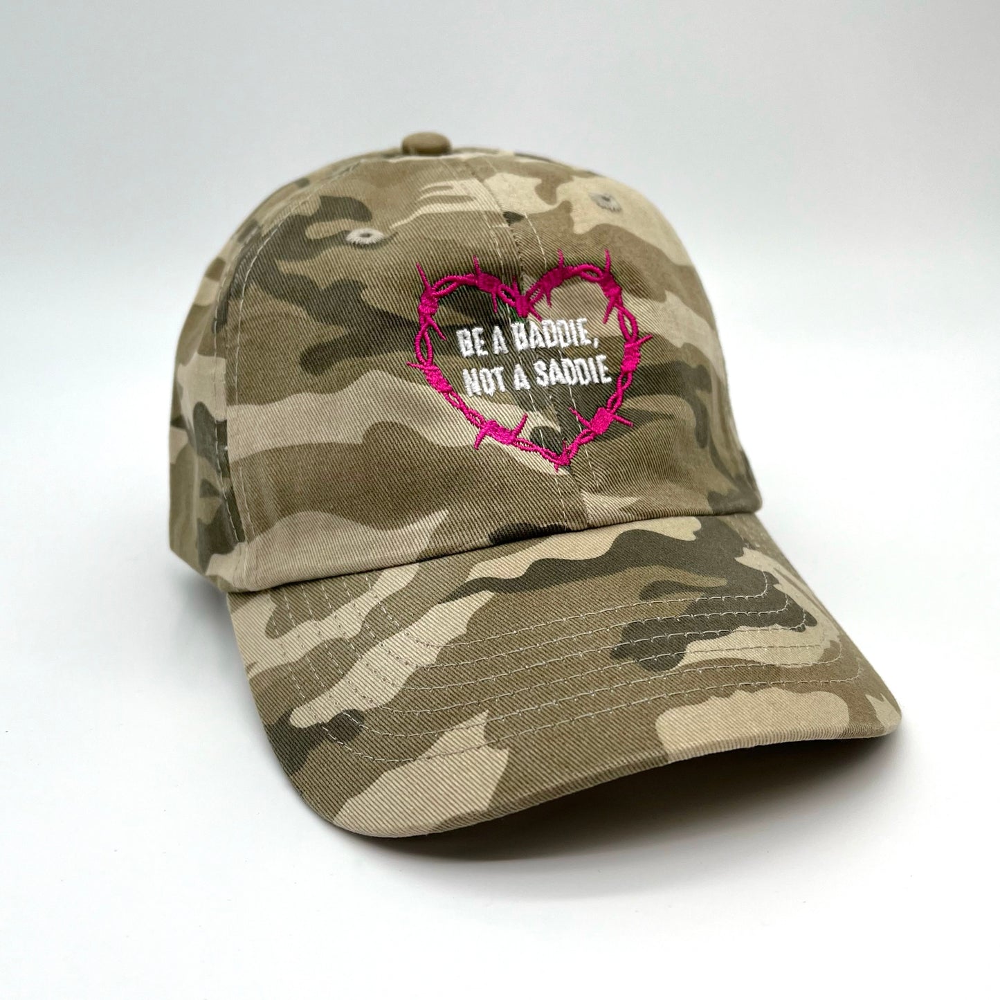 Baddie - Women's Dad Hat - Tan Camo
