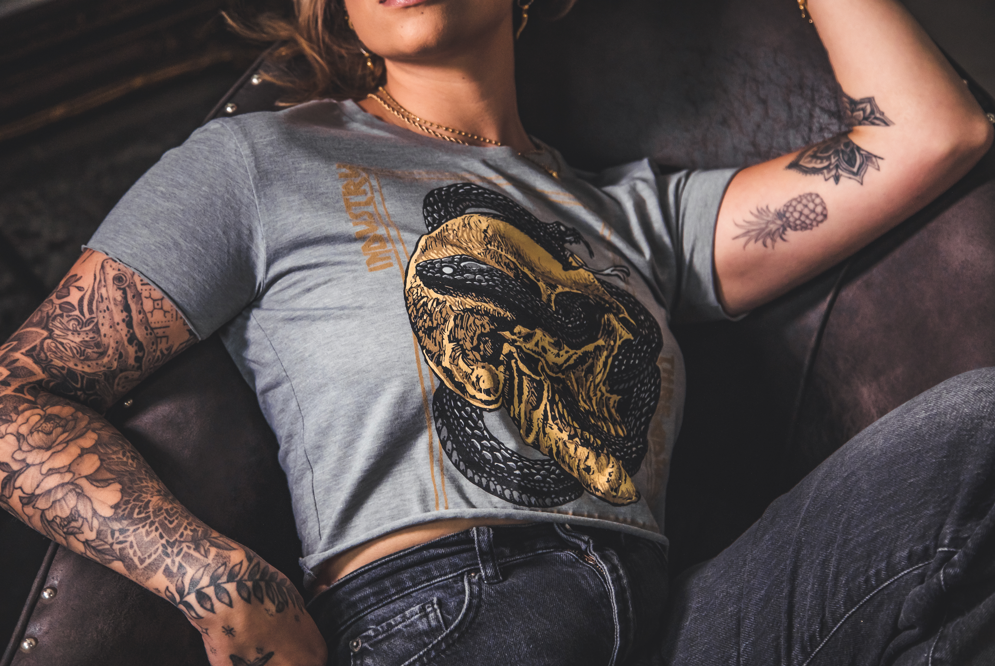 Snake Eyes Women's Crop - Heather Gray