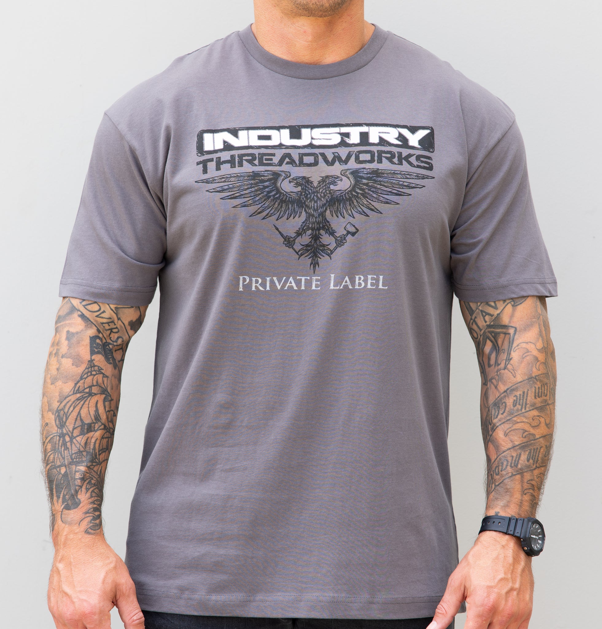 Industry Threadworks Double Eagle Logo - Gray